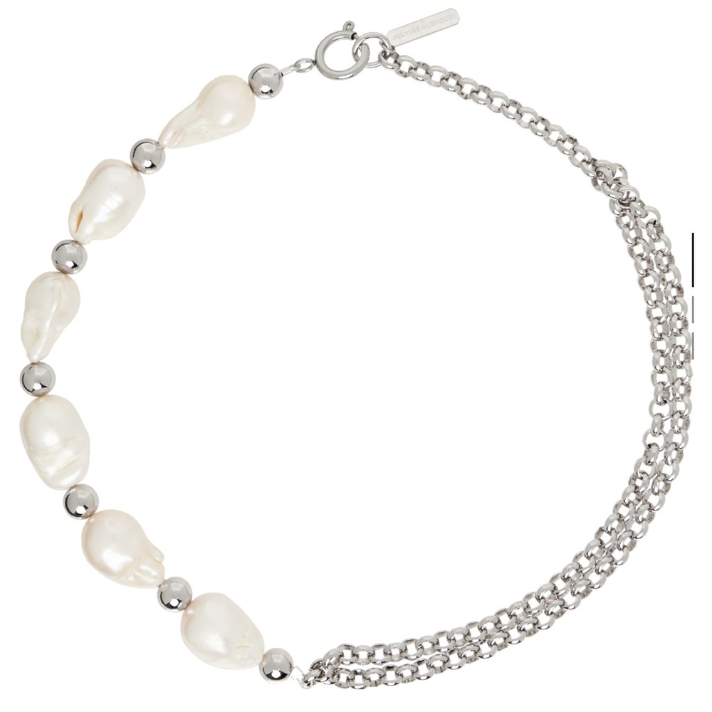 Justine Clenquet Freshwater Pearl and Double Link Necklace